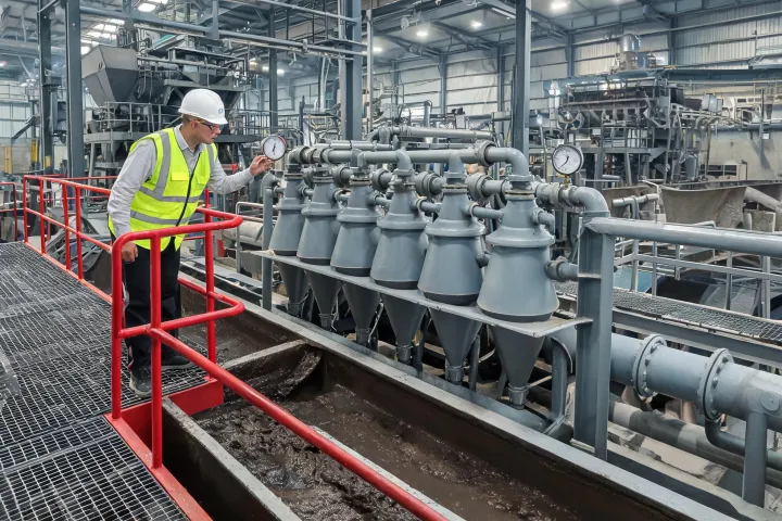 Hydrocyclone cluster pressure gauge inspection