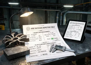 Maintenance shutdown inspection table